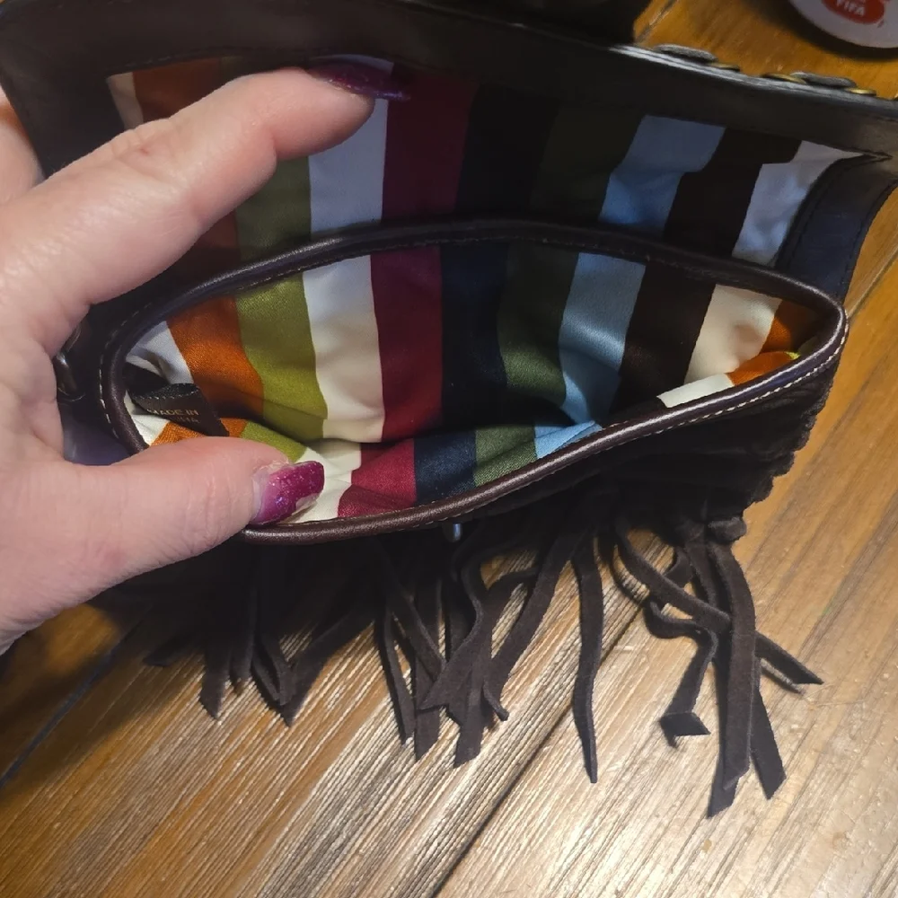 COACH Dark Brown Fringe Wristlet!Beautiful!!! - Picture 11 of 14